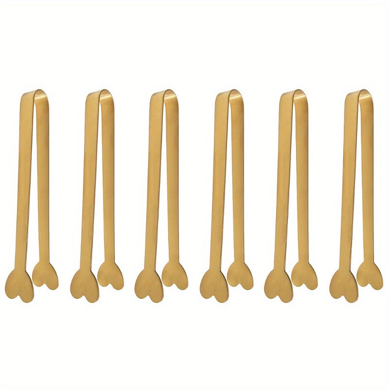 Coffee Tea Sugar - 4/6 Stück herzförmige Mini-Zange aus Edelstahl