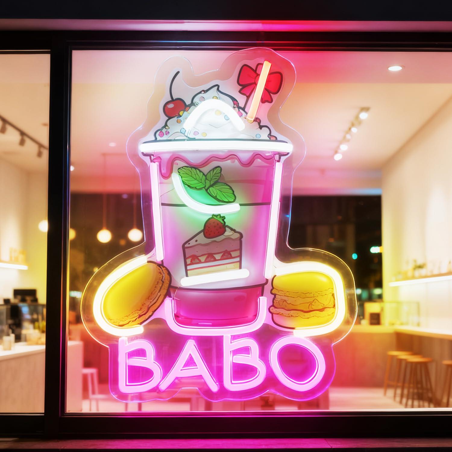 Coffee Tea & Jane - Boba Neon-Schild Leuchtende Bubble-Tea-Schilder für Kaffee-Boba-Bar,